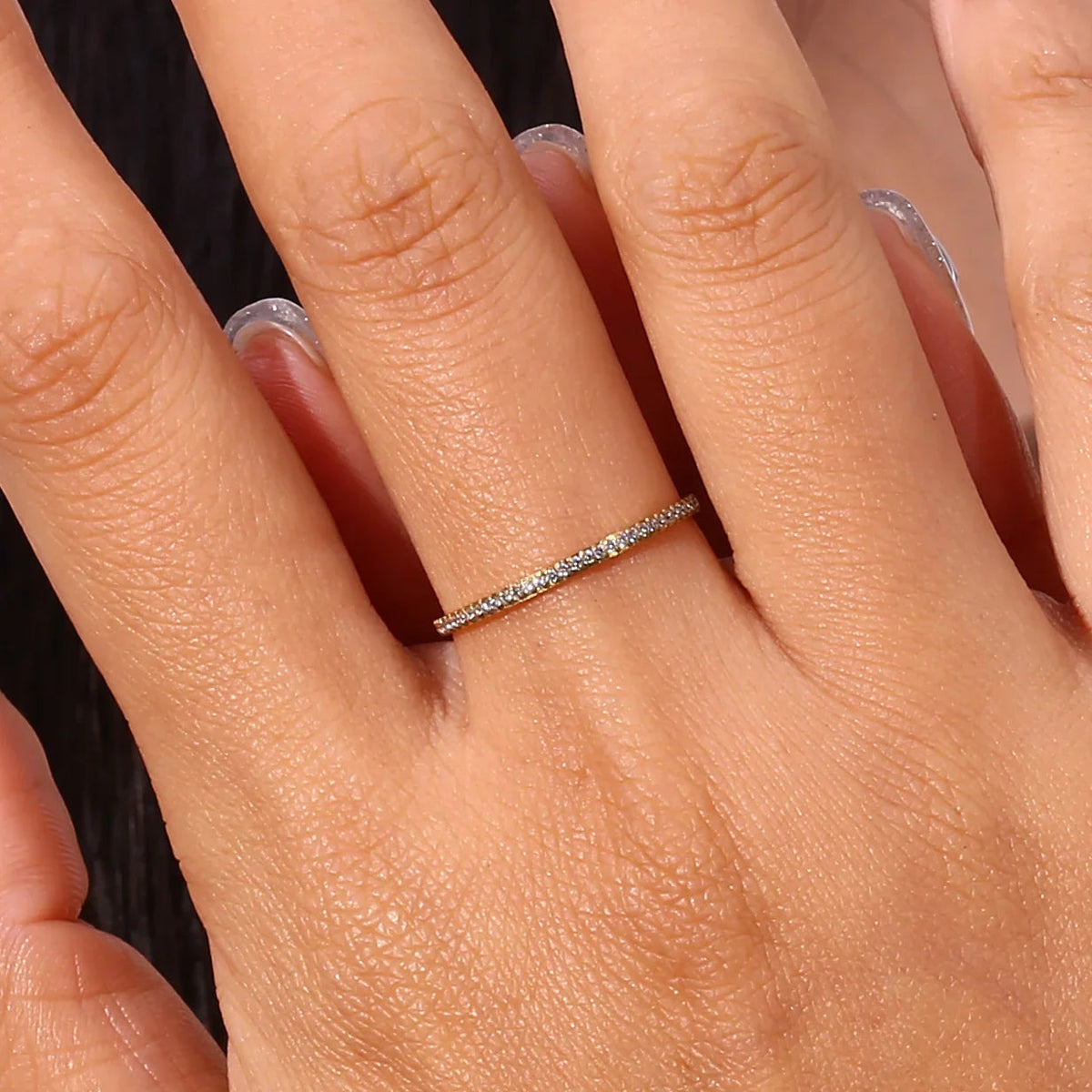 Zarra – Anillo pavé de oro brillante