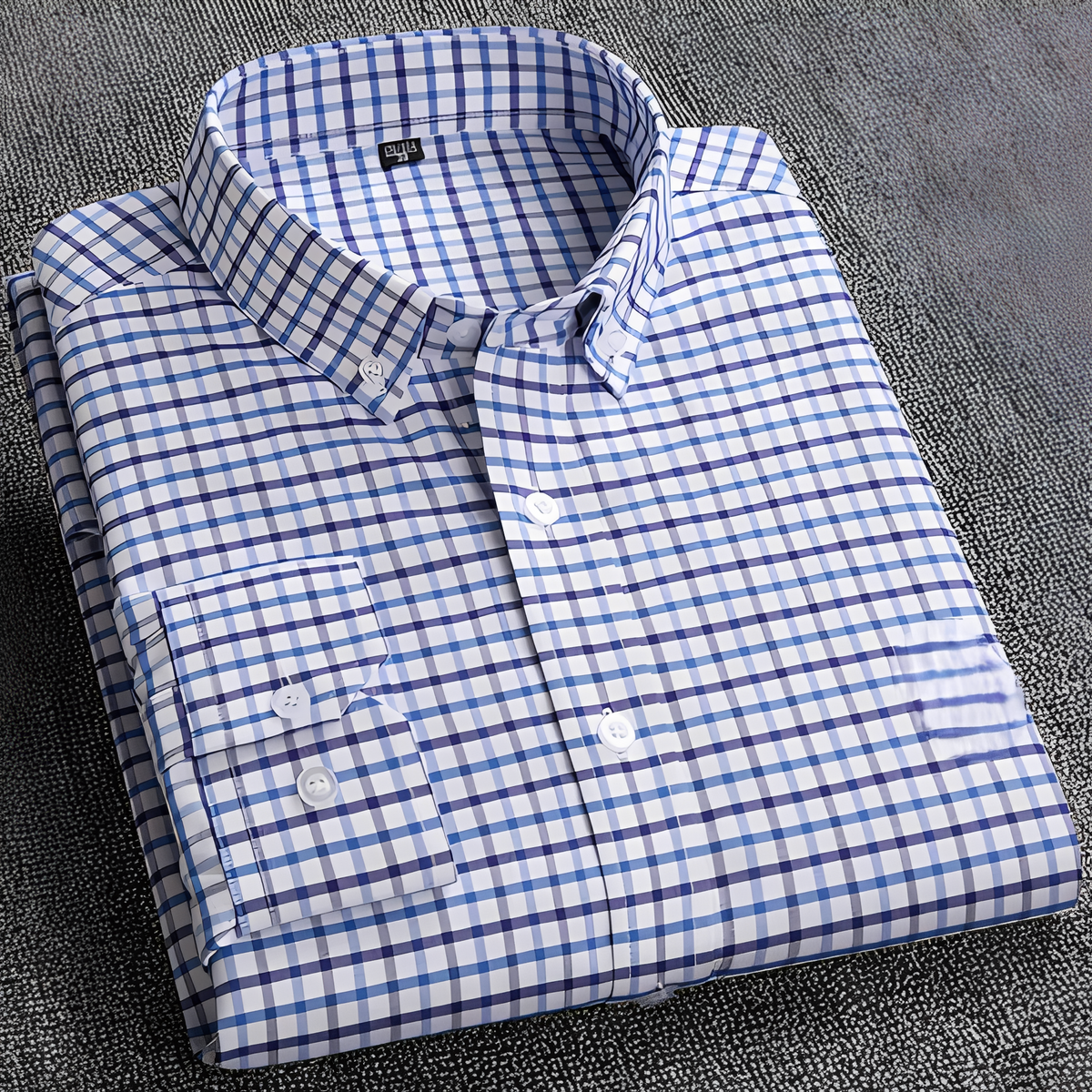 Jezriel - Camisa de moda de manga larga con cuadros para hombre
