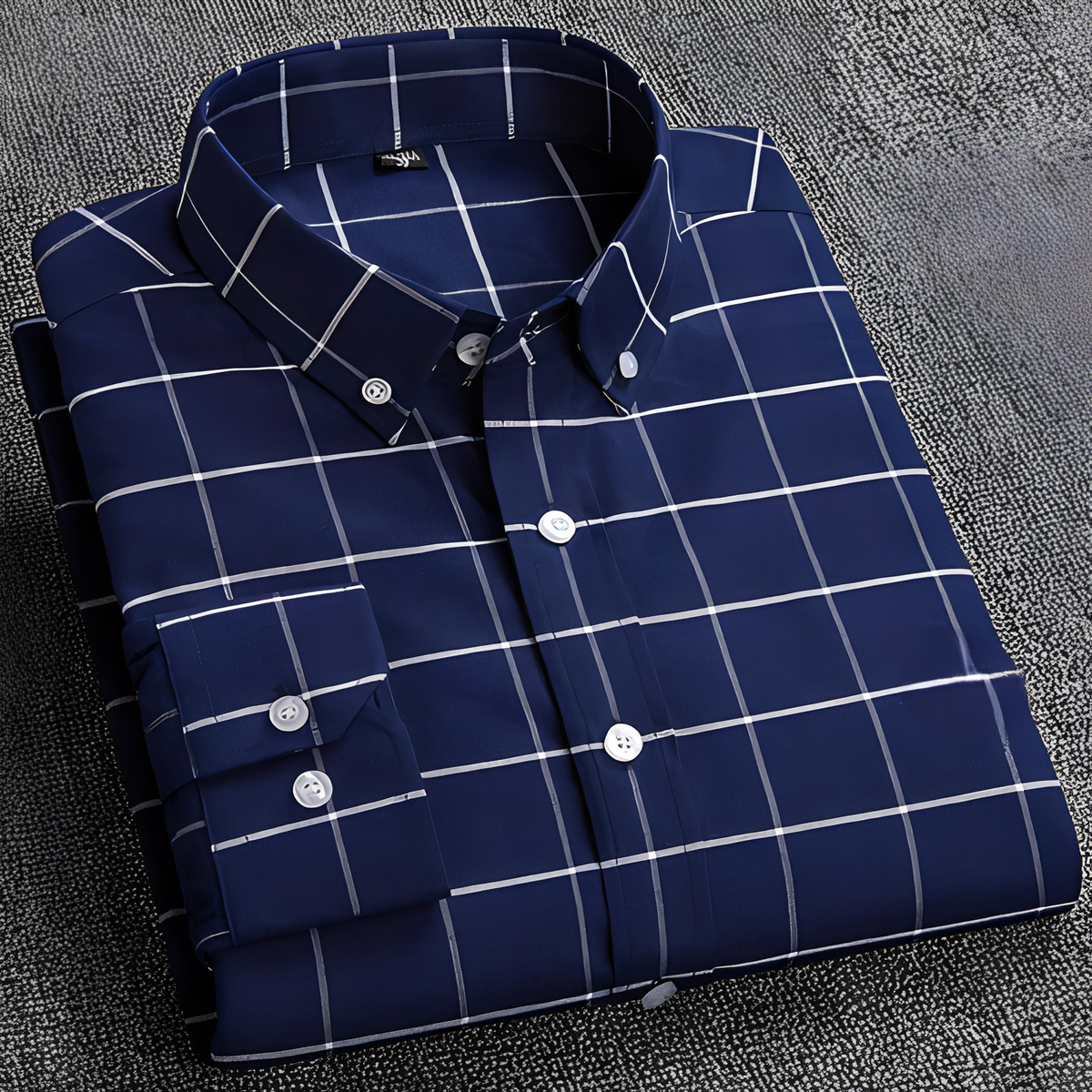 Jezriel - Camisa de moda de manga larga con cuadros para hombre