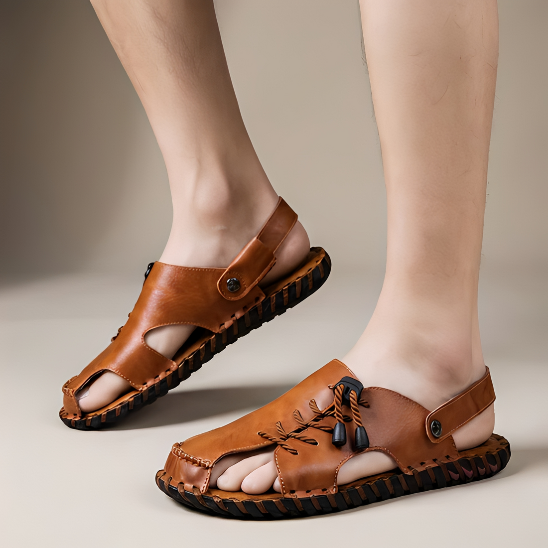 Rowar - Sandalias de verano abiertas en la punta para hombres