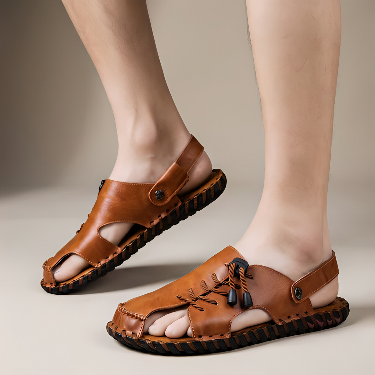 Rowar - Sandalias de verano abiertas en la punta para hombres