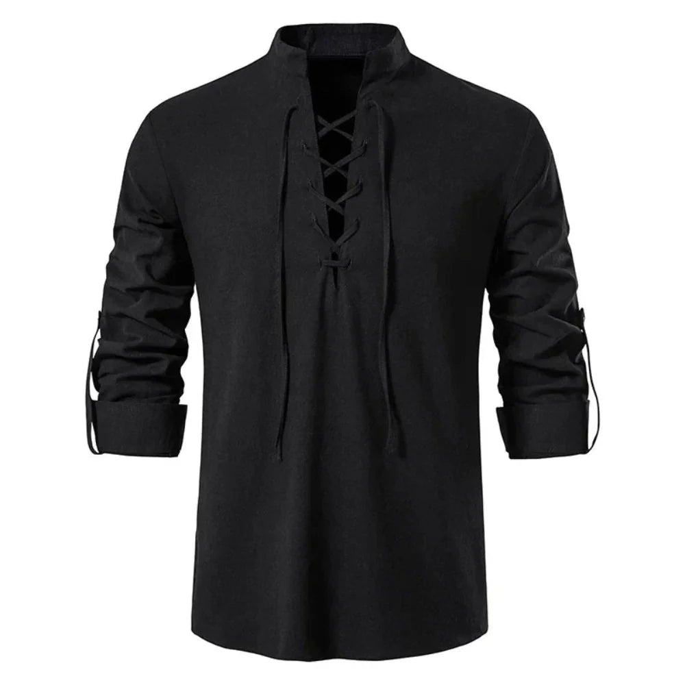 Oliver - Blusa de Manga Larga con Detalles de Cuerda