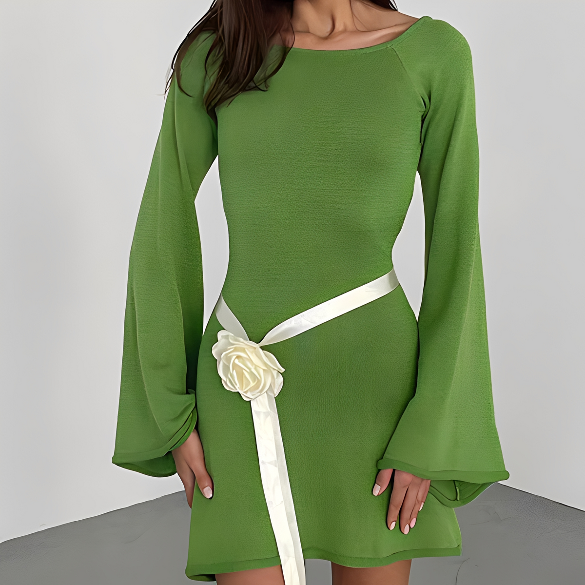 Aryana - Vestido de verano elegante de manga larga para mujer
