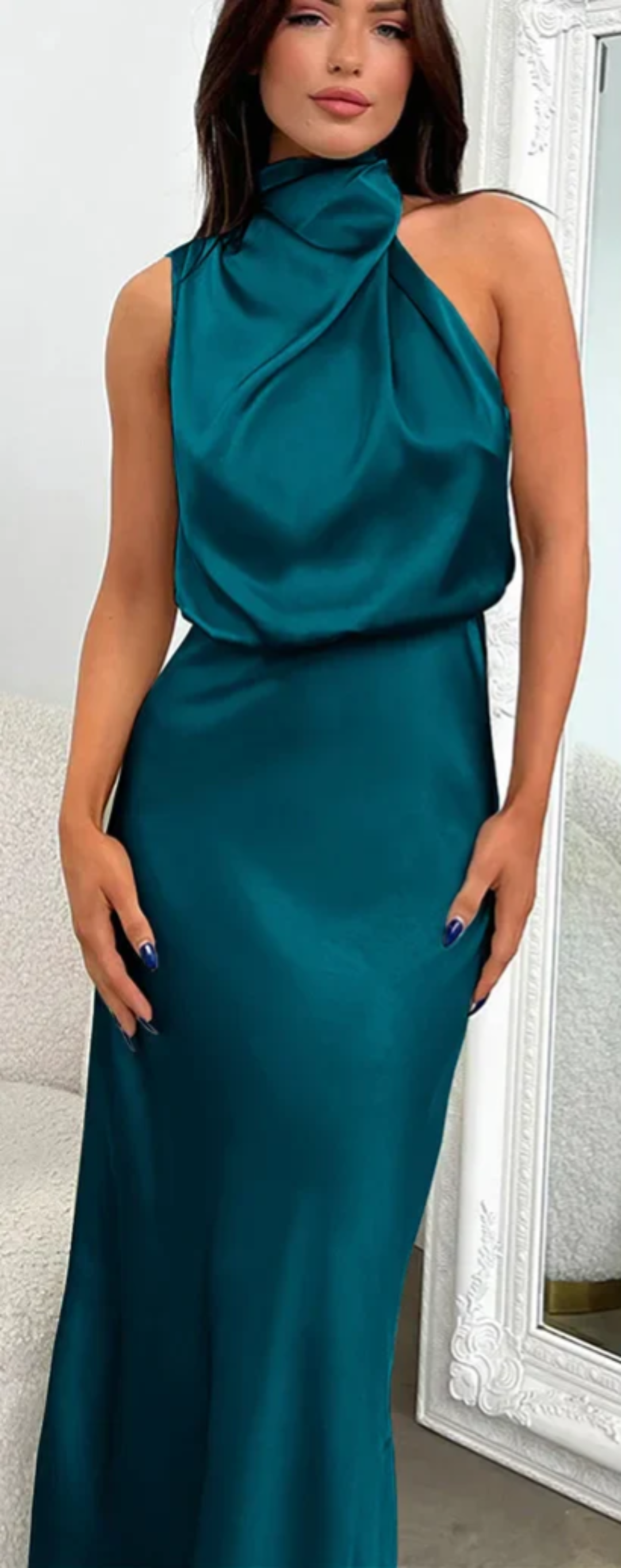 Luna - Vestido largo con drapeado