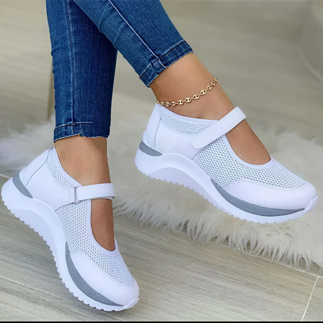 Emilia - Zapatillas con cierre de velcro