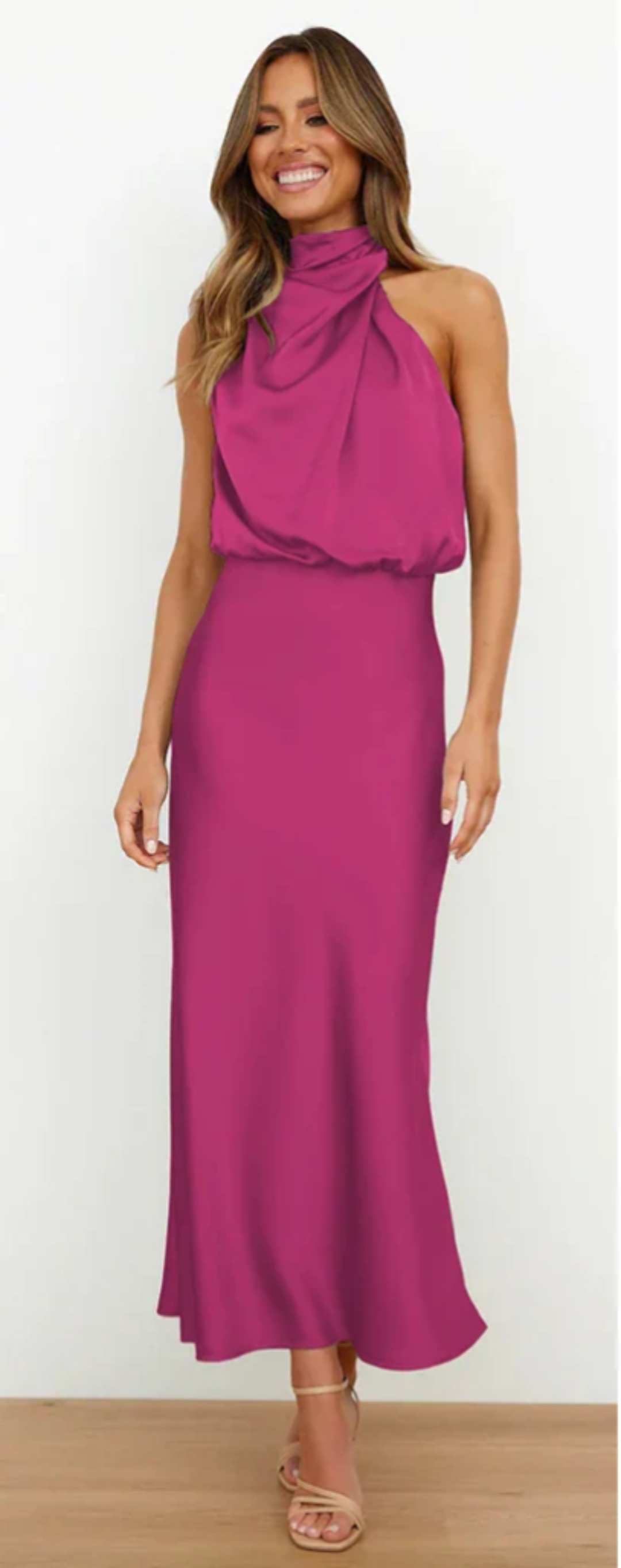 Luna - Vestido largo con drapeado