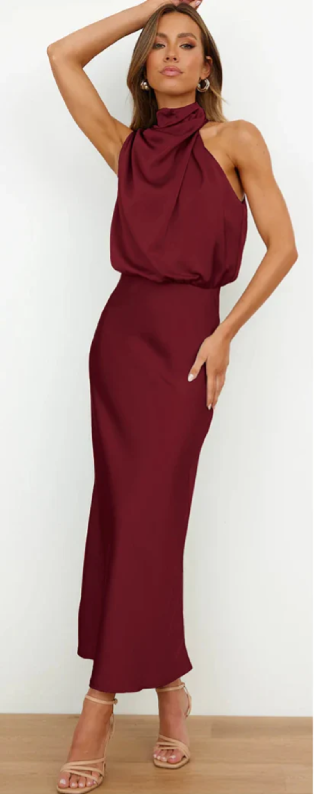 Luna - Vestido largo con drapeado
