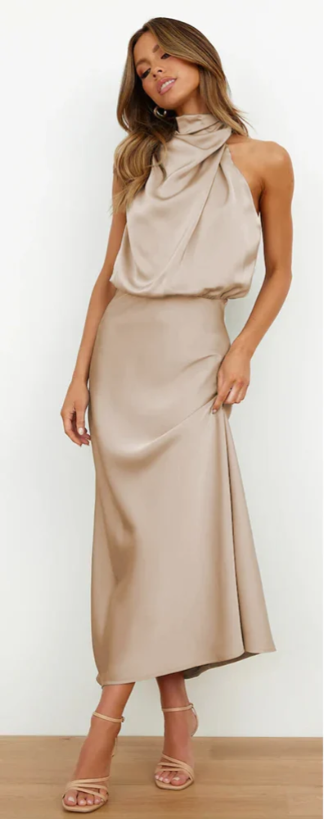 Luna - Vestido largo con drapeado