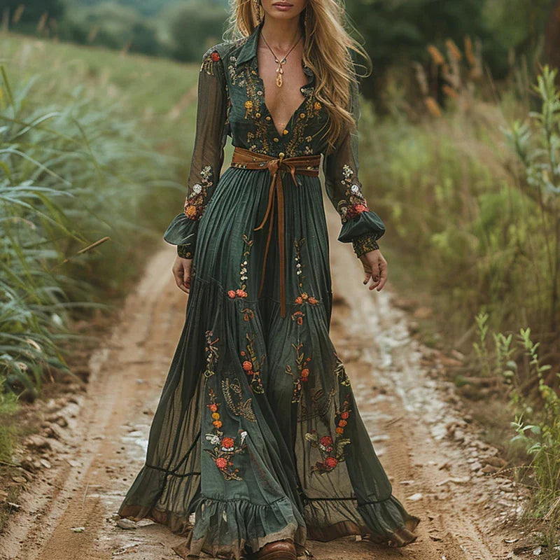 Selvara – Vestido maxi boho elegante para mujer