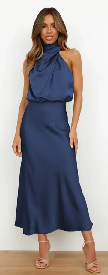 Luna - Vestido largo con drapeado