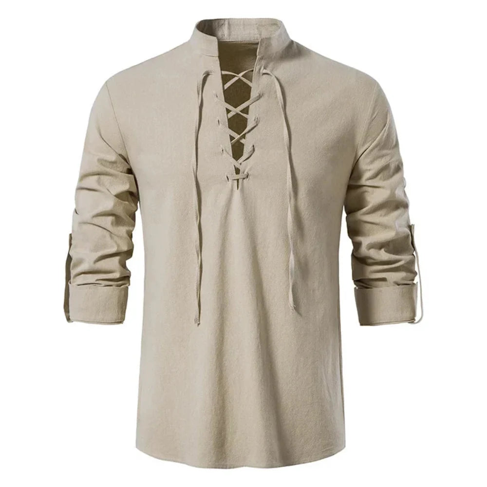 Oliver - Blusa de Manga Larga con Detalles de Cuerda