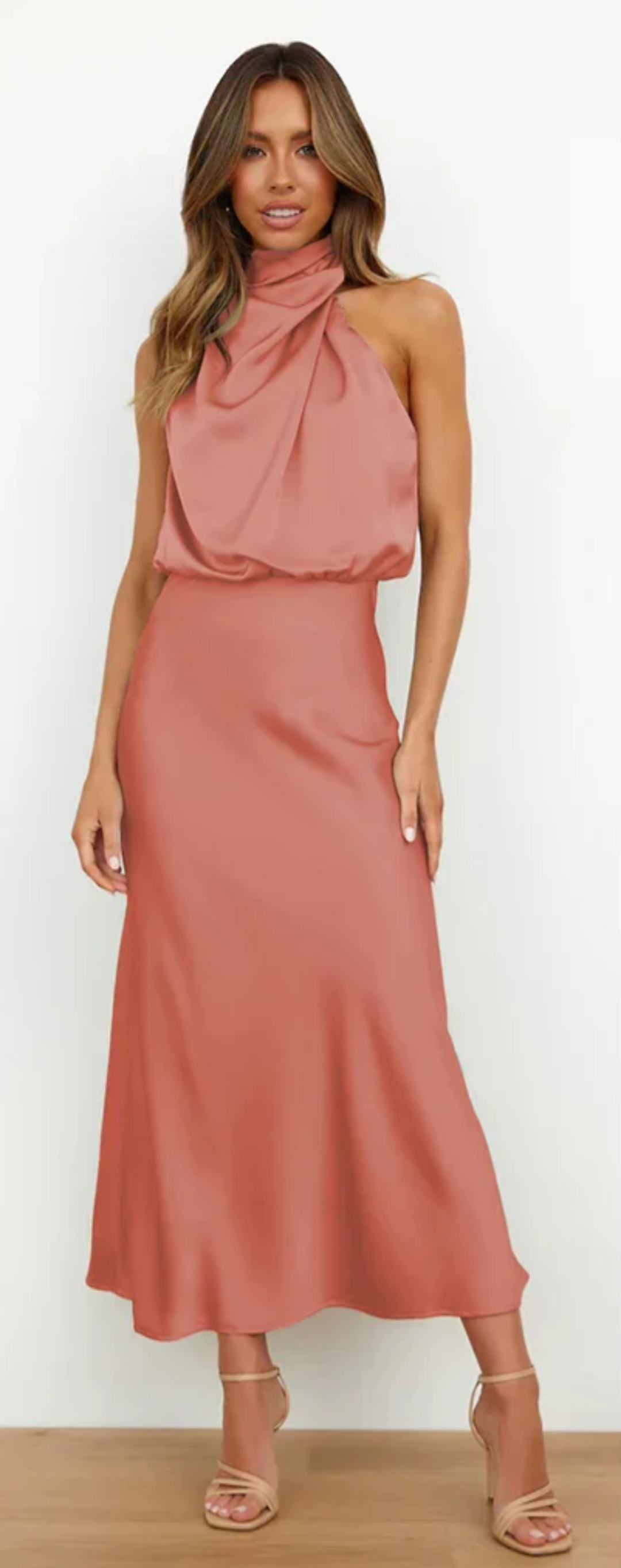 Luna - Vestido largo con drapeado