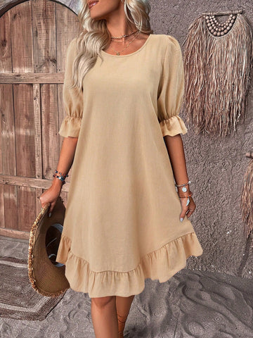 Joan – Vestido elegante con detalles en volantes para mujeres