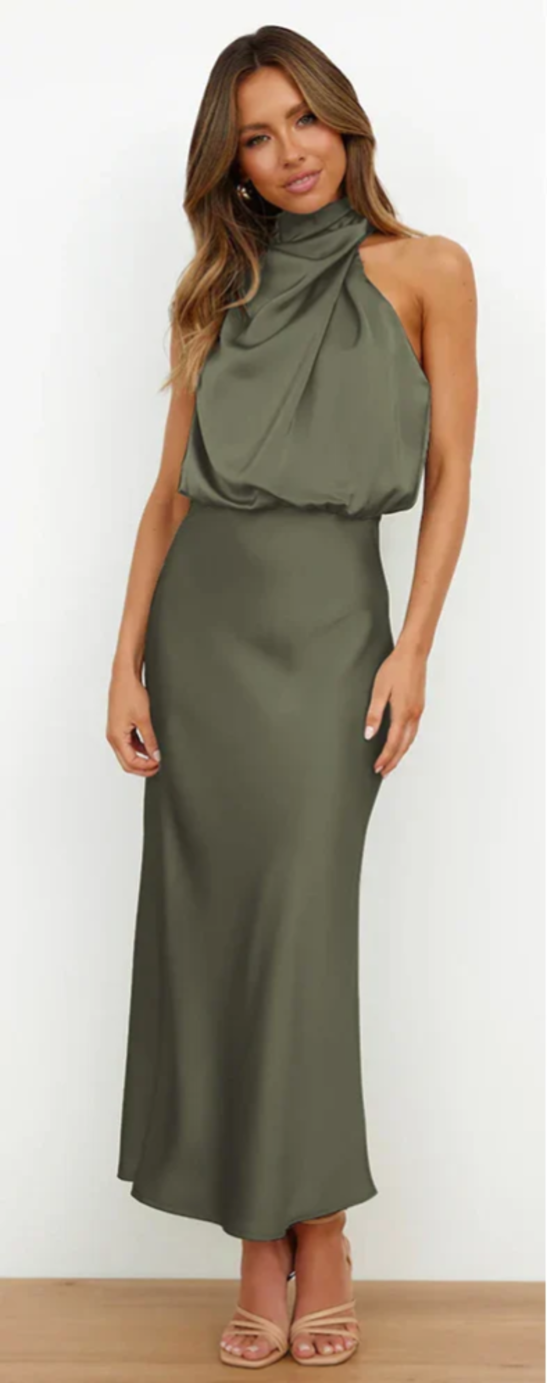 Luna - Vestido largo con drapeado