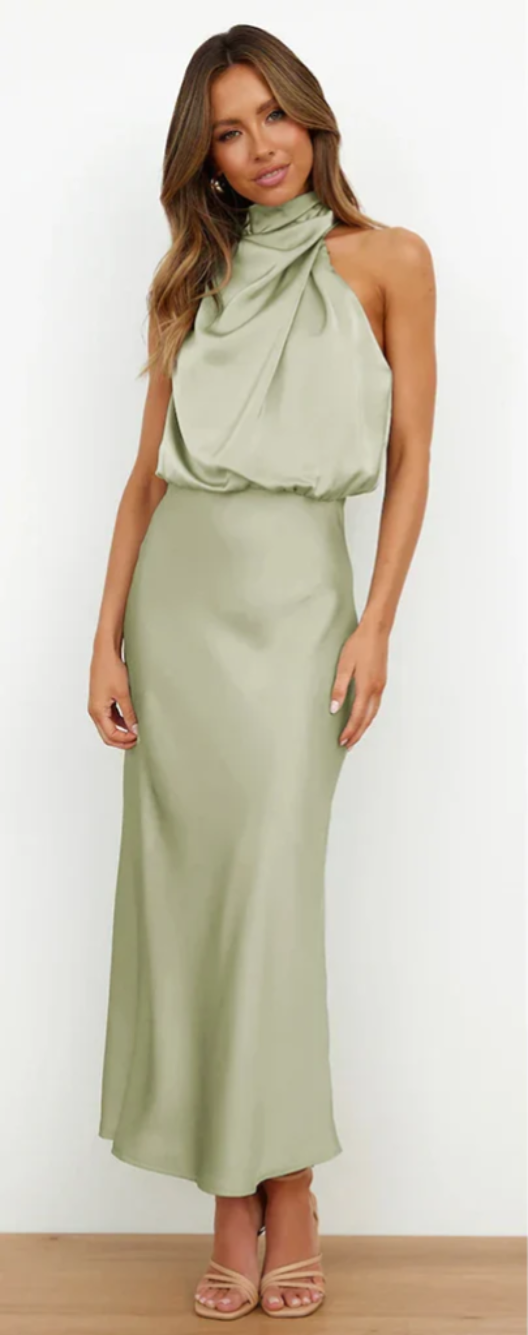 Luna - Vestido largo con drapeado