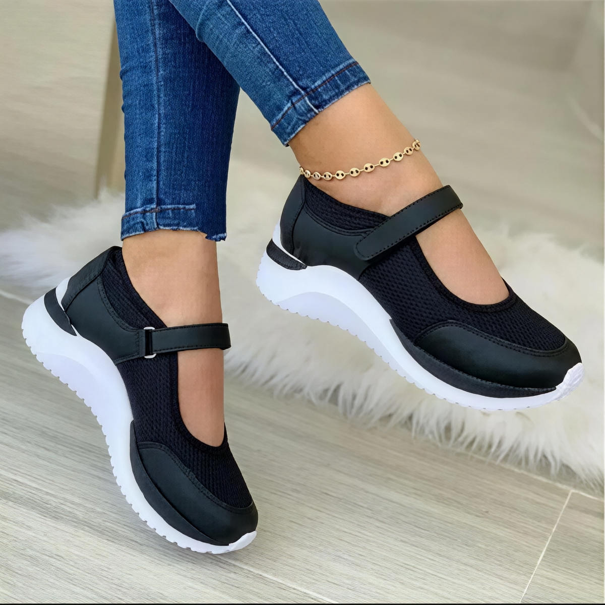 Emilia - Zapatillas con cierre de velcro
