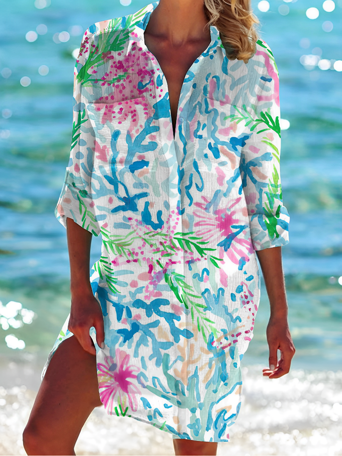 Sally - Vestido Camisero de Mujer con Botones Elegante