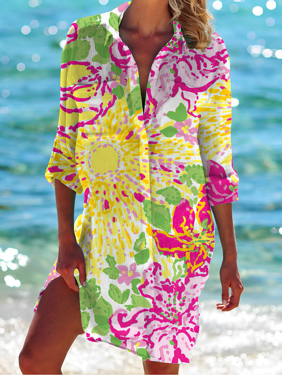 Sally - Vestido Camisero de Mujer con Botones Elegante
