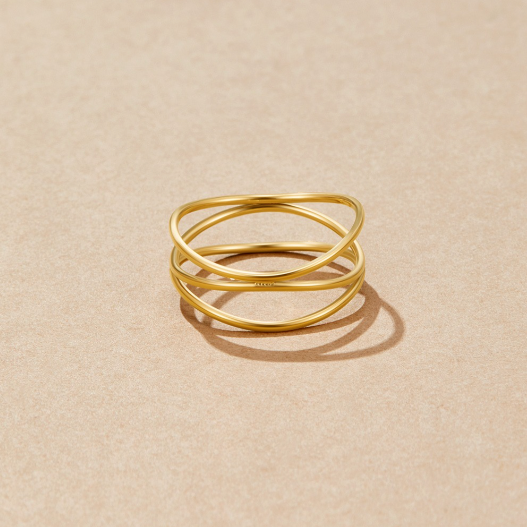 Chris – Anillo dorado bucle infinito