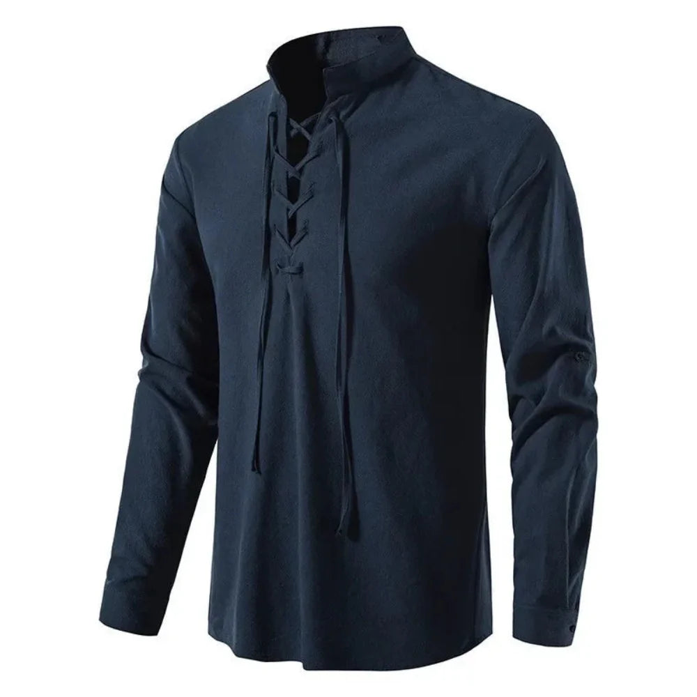 Oliver - Blusa de Manga Larga con Detalles de Cuerda