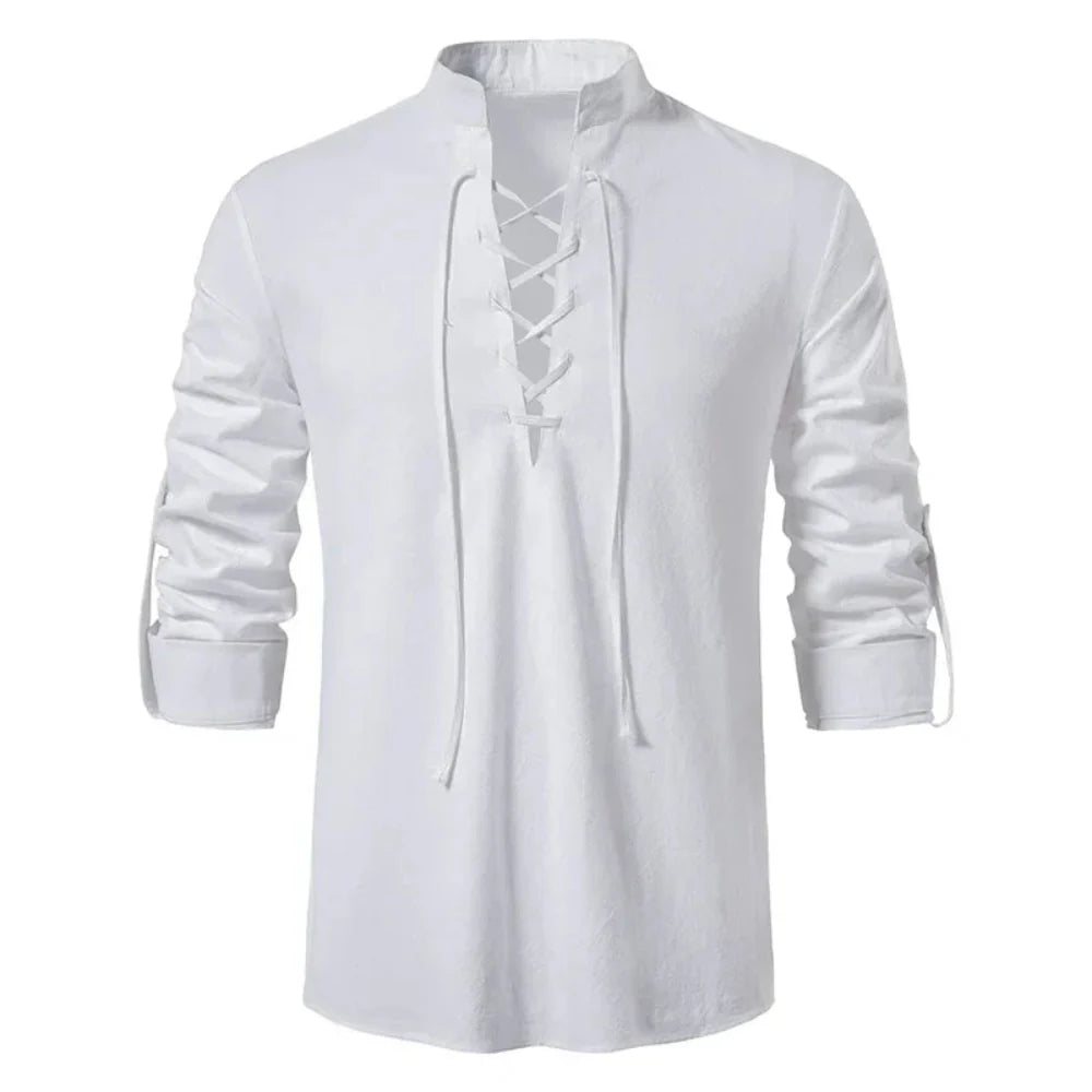 Oliver - Blusa de Manga Larga con Detalles de Cuerda