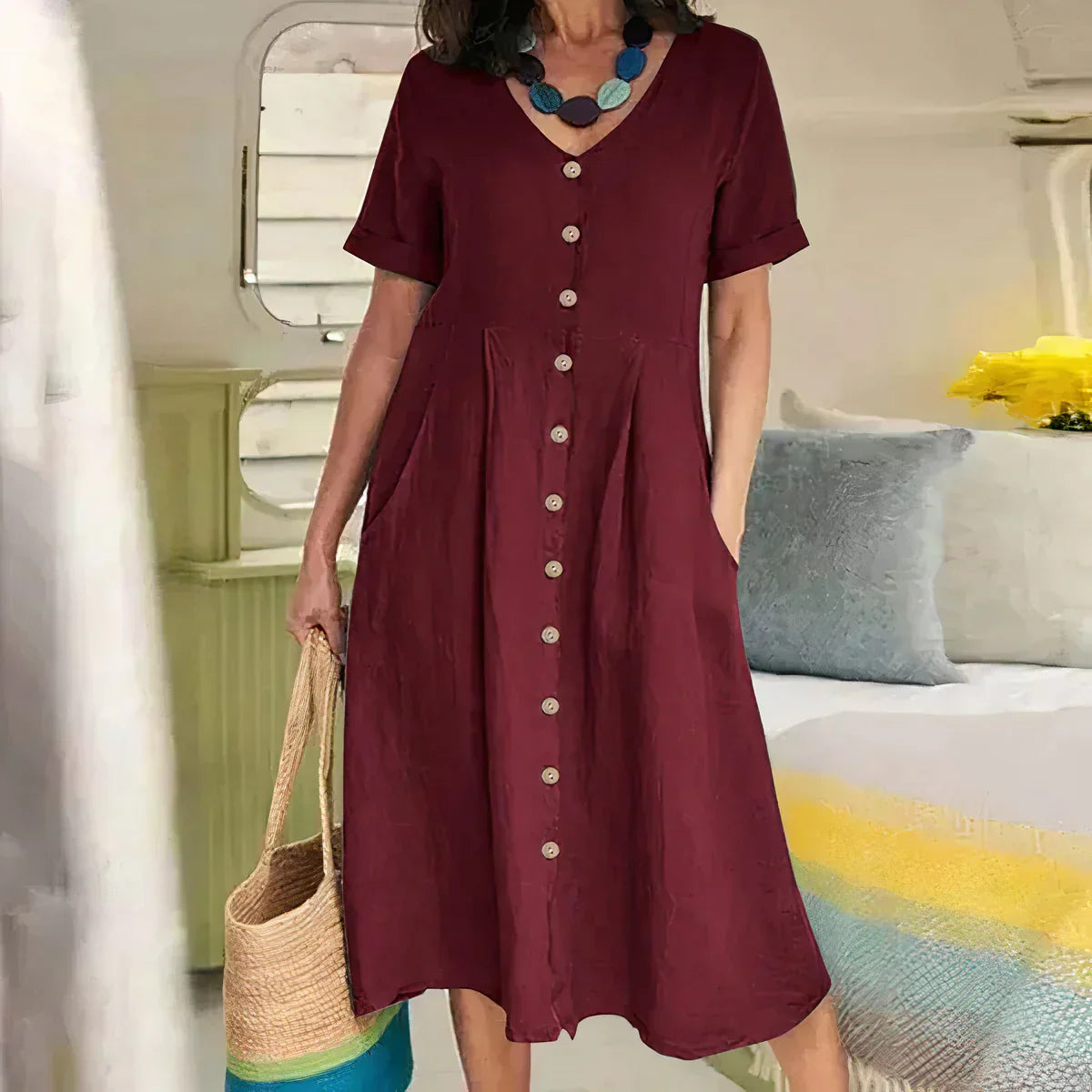 Quency - Vestido Elegante y Ligero de Verano para Mujer
