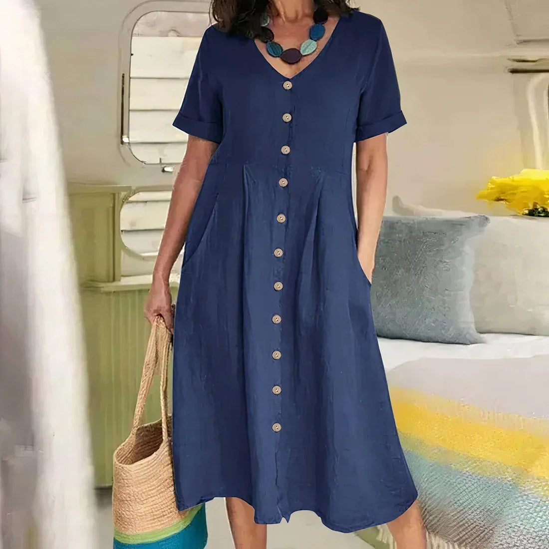 Quency - Vestido Elegante y Ligero de Verano para Mujer