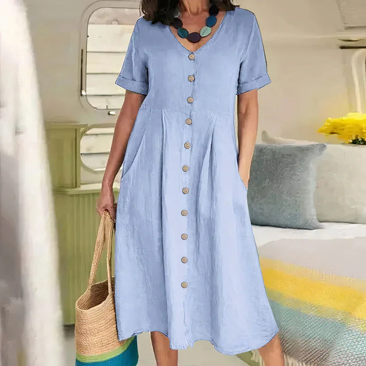 Quency - Vestido Elegante y Ligero de Verano para Mujer