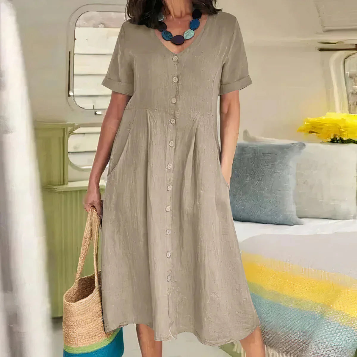 Quency - Vestido Elegante y Ligero de Verano para Mujer