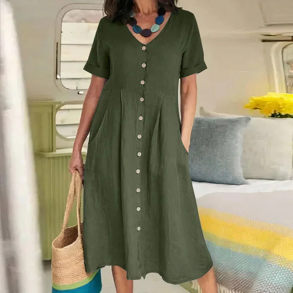 Quency - Vestido Elegante y Ligero de Verano para Mujer