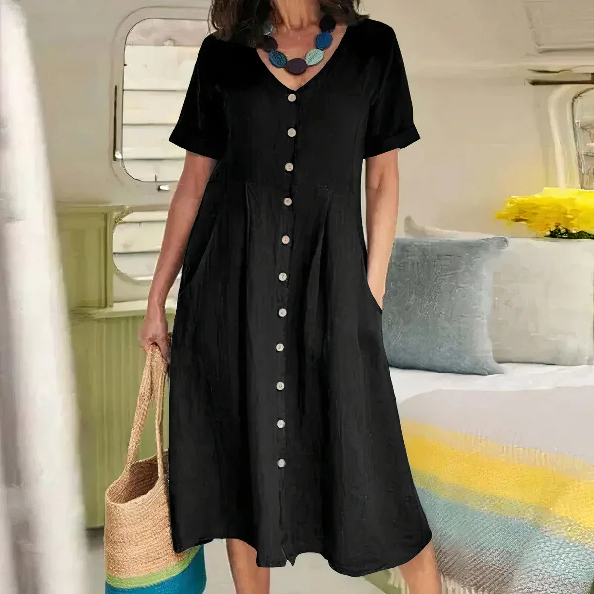 Quency - Vestido Elegante y Ligero de Verano para Mujer