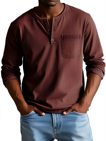 Steve - Camisa casual de manga larga para hombres