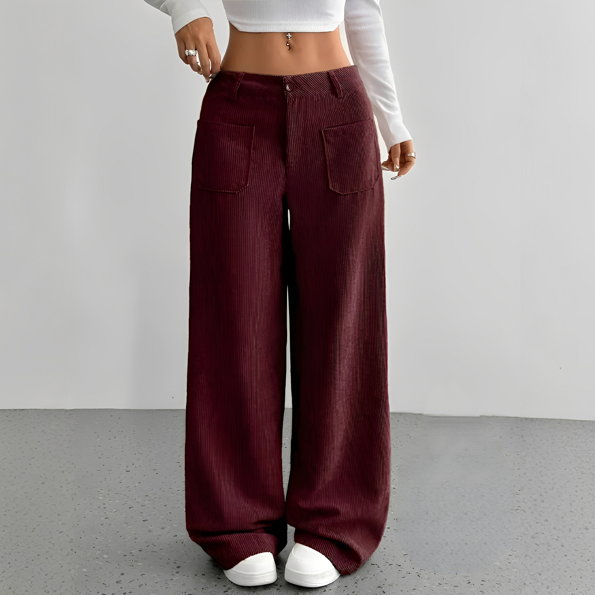 Isabelle - Pantalones de Pana de Tiro Alto
