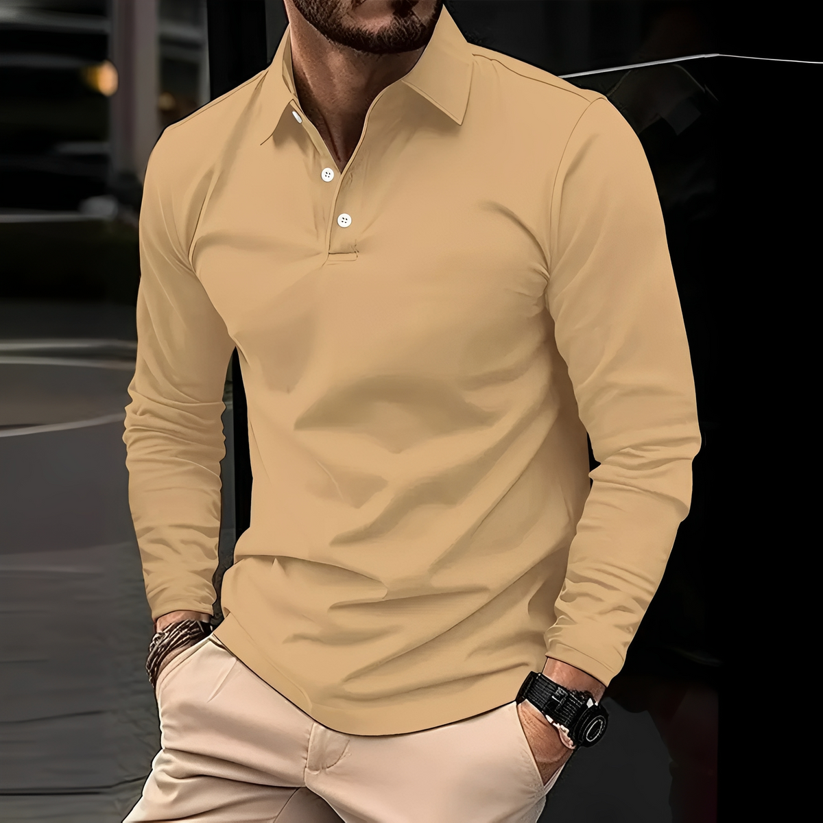 Conner – Polo de manga larga para hombre – Informal y cómodo