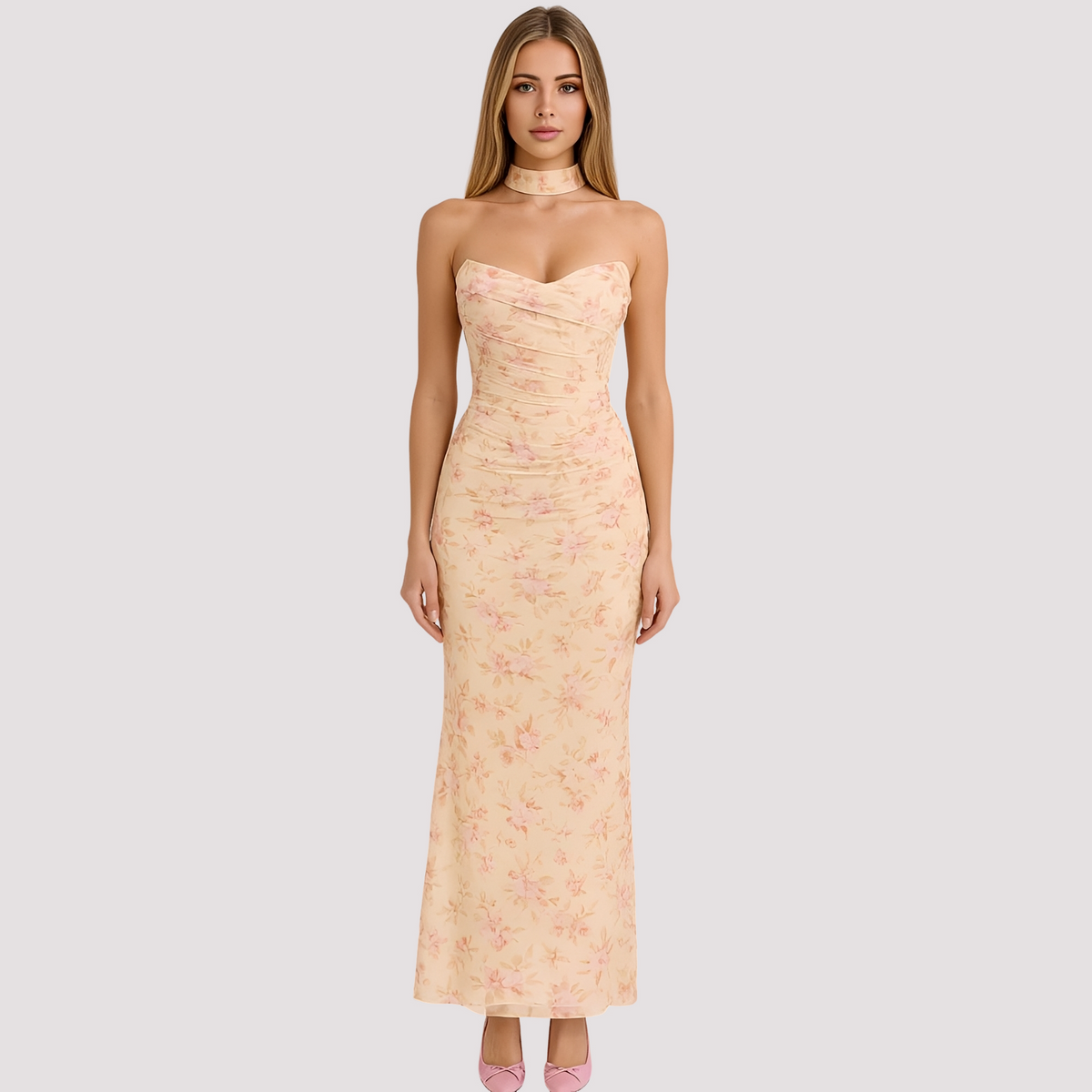 Antonia - Vestido Elegante Ajustado con Gargantilla