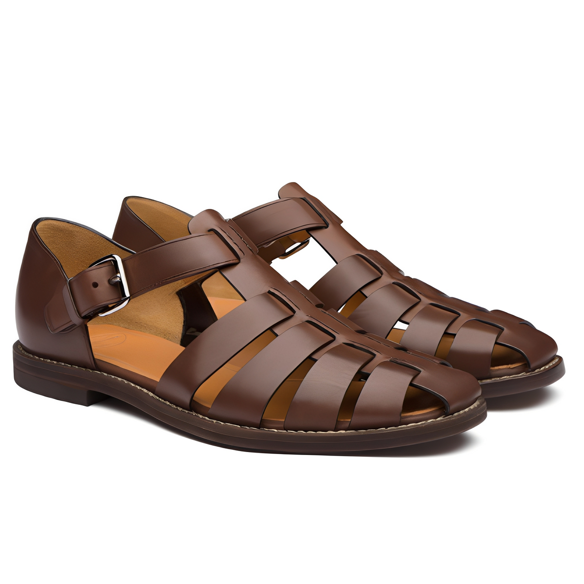 Willard - Sandalias elegantes con hebilla cosida para hombres