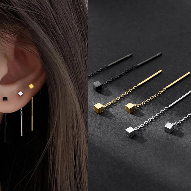 Kaelen – Pendientes de cubo y borlas elegantes