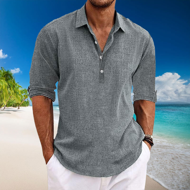 Reynold - Camisa Casual de Manga Larga para Hombre