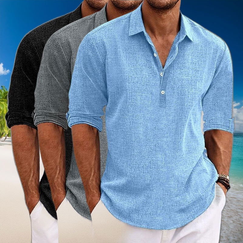 Reynold - Camisa Casual de Manga Larga para Hombre