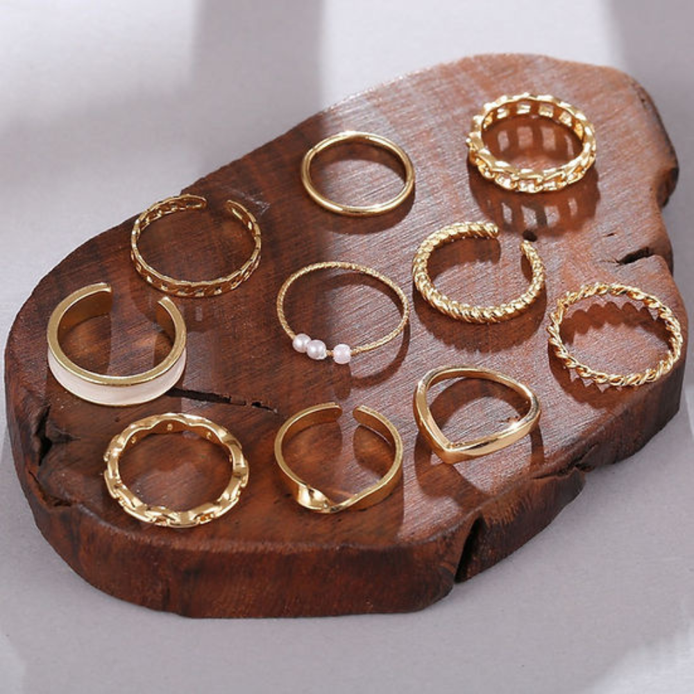 10 Piezas Anillos de Moda - Anillos de Mezcla y Combina