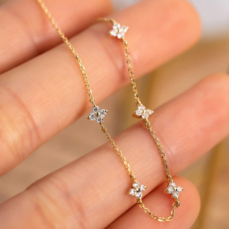 Pulsera de Flores de Circonio - Pulsera Minimalista