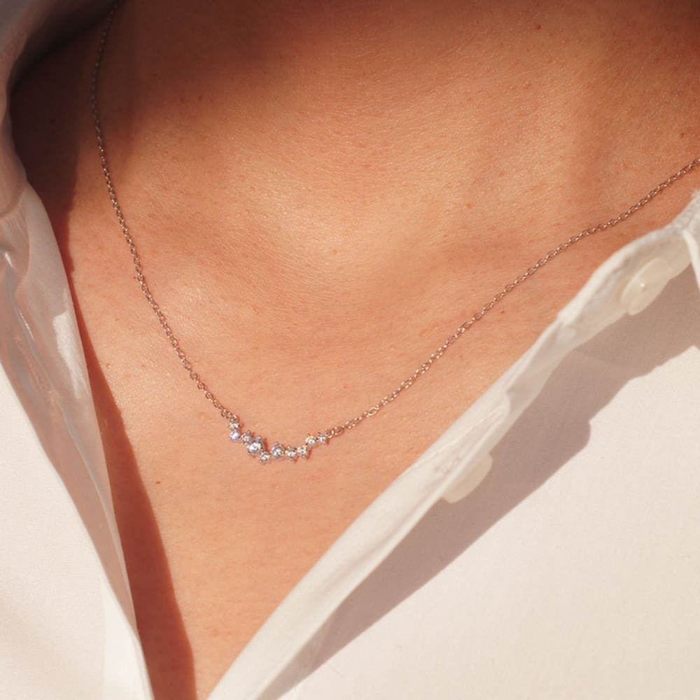 Collar sonrisa de diamante - Collar sutil de diamantes