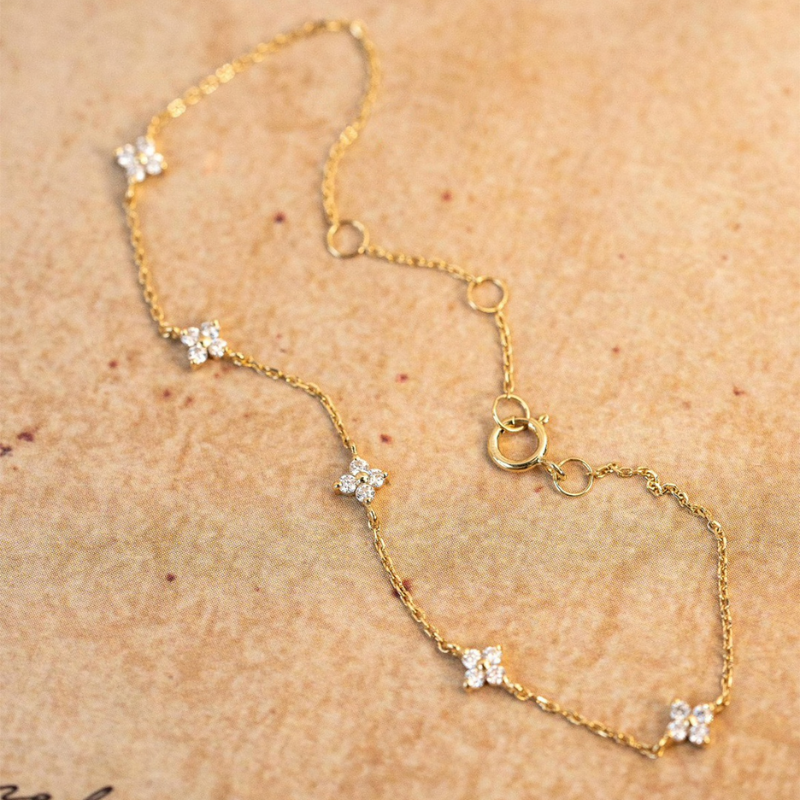 Pulsera de Flores de Circonio - Pulsera Minimalista