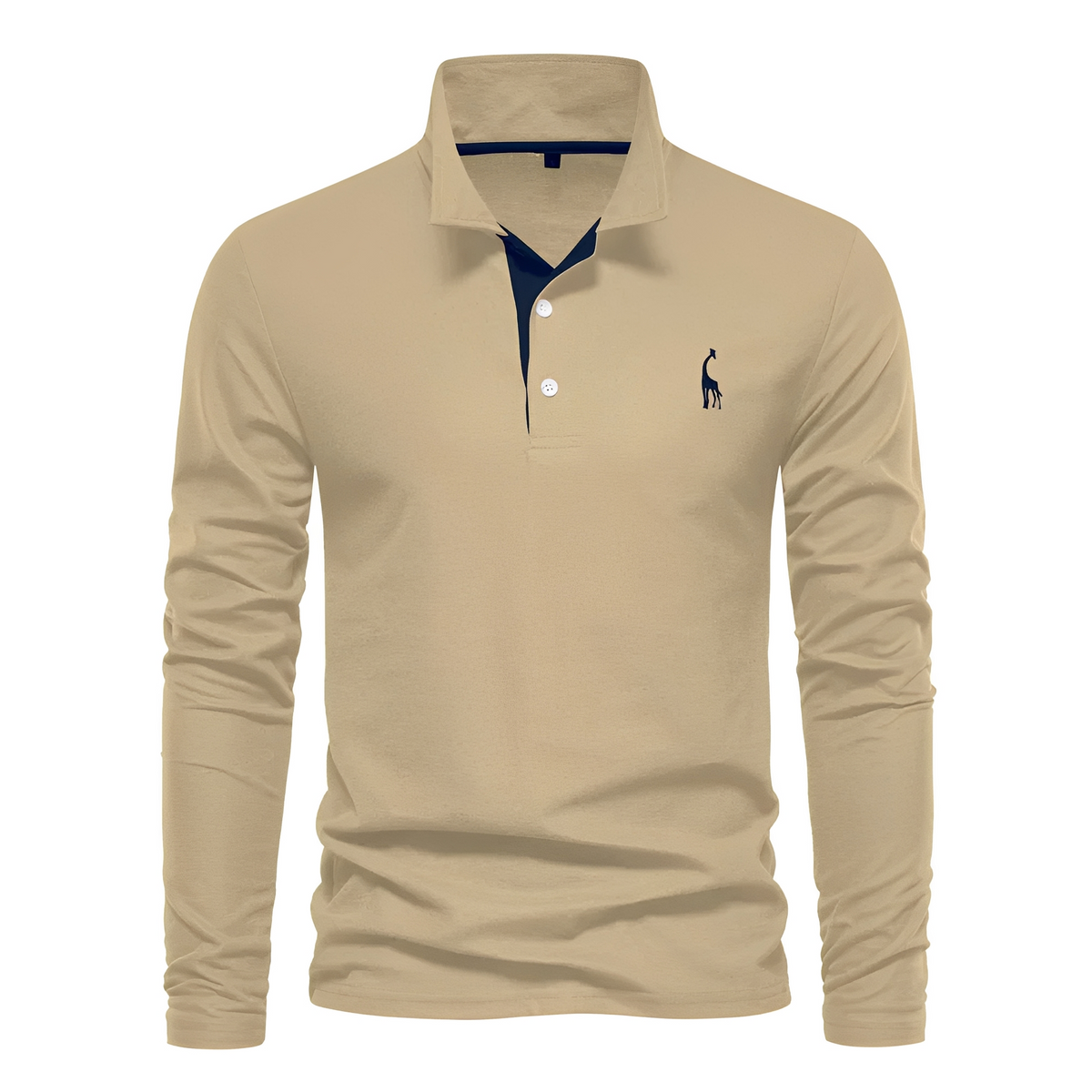 Antoine - Polo casual de manga larga para hombres