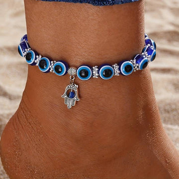 Pulsera de Tobillo Estilo Oceánico con Ojo Maligno - Karma y Suerte