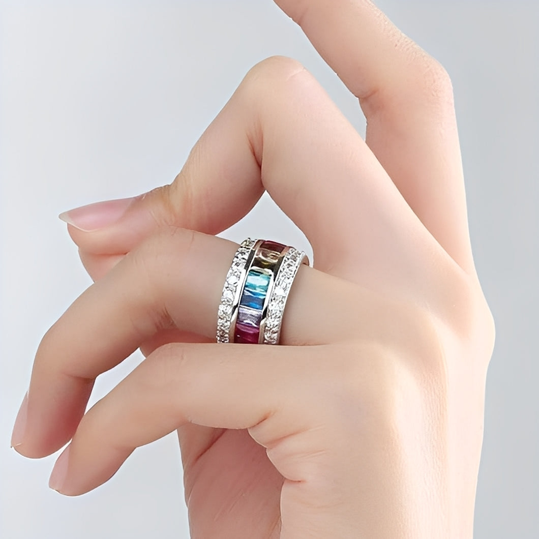 Sheena – Anillo con múltiples piedras en plata 925