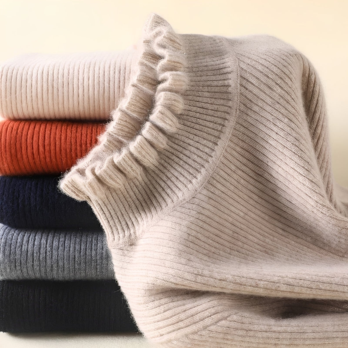 Alva - Suéter Elegante de Cuello Alto para Mujer