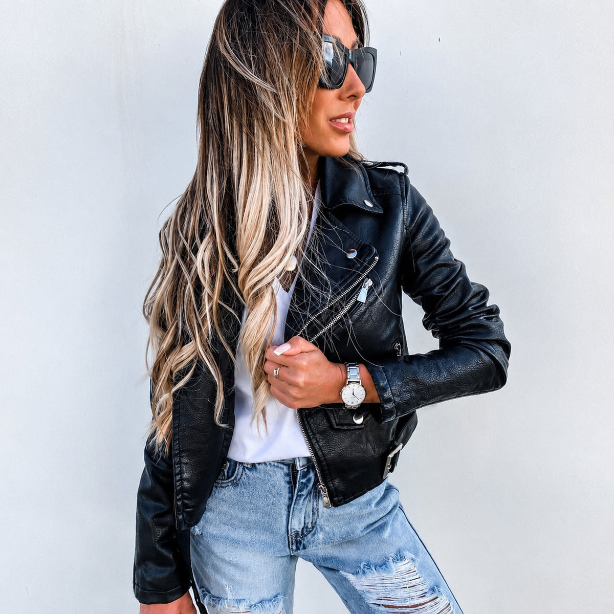 Alivia - Chaqueta clásica para mujeres con cremallera