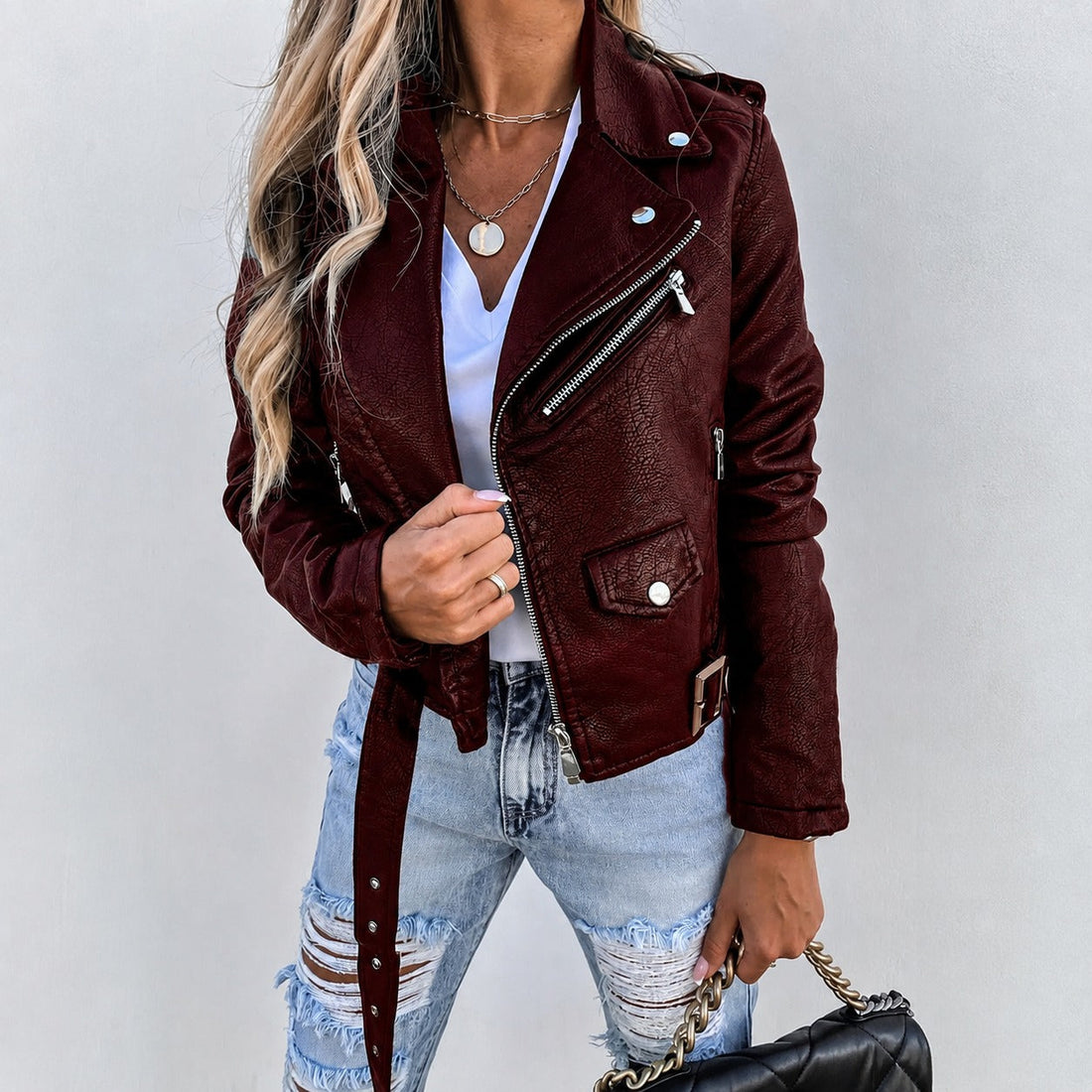 Alivia - Chaqueta clásica para mujeres con cremallera