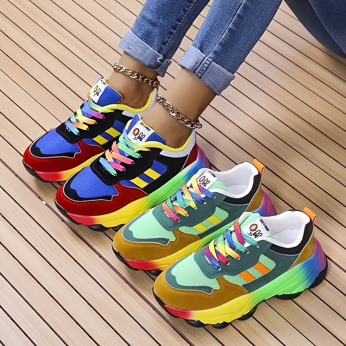 Erika - Zapatos Rainbow cómodos